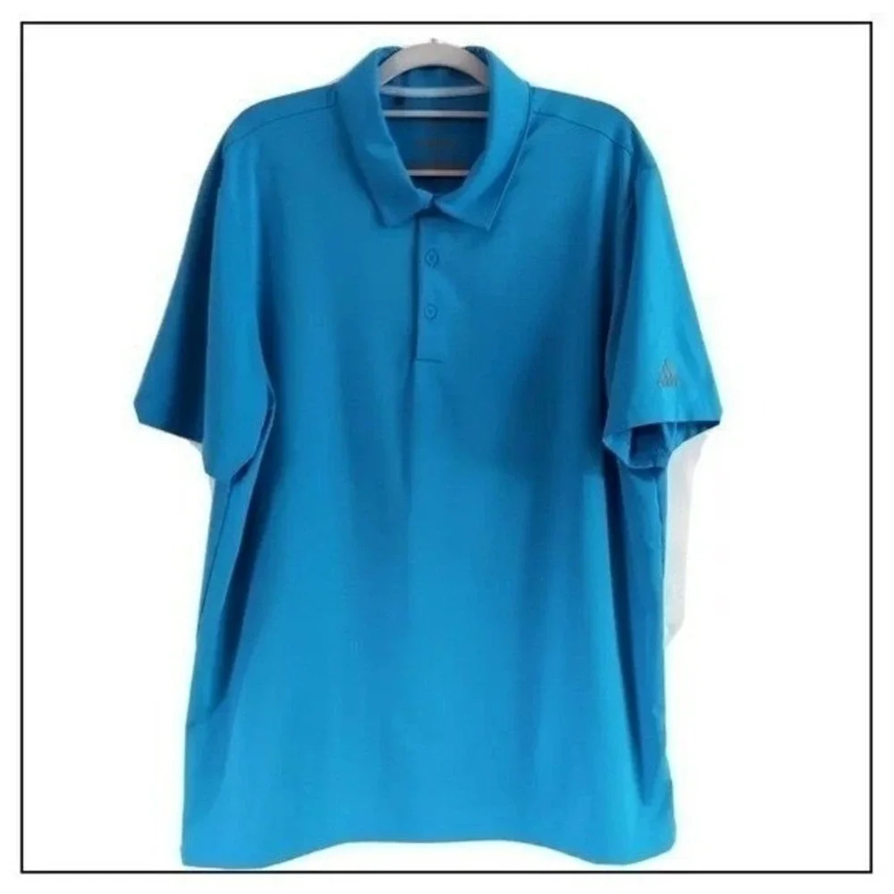 Adidas Polo‎ Men L Blue Golfcore Performance Moisture Wicking Active Lifestyle